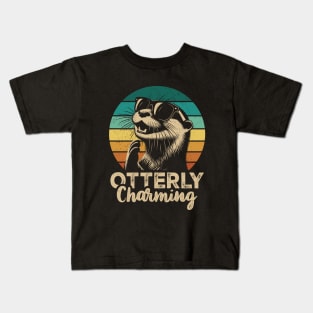 Otterly Charming - Funny Sarcastic Otter Lover Pun Kids T-Shirt